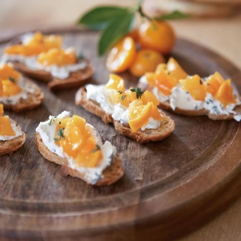 Kumquat and Goat Cheese Crostini