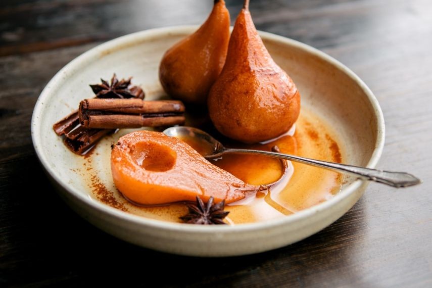 Kumquat and Star Anise Poached Pears