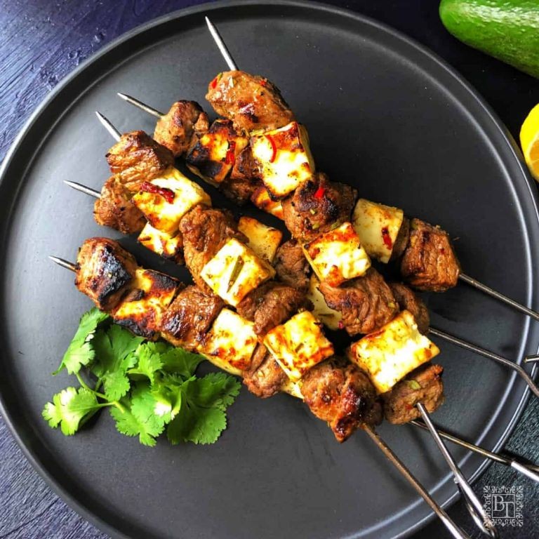 Lamb and halloumi cheese kabobs