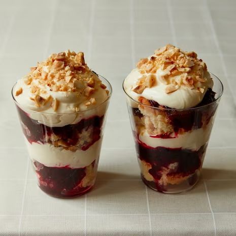 Layered Blackberry Crown Trifle with Whipped Cream