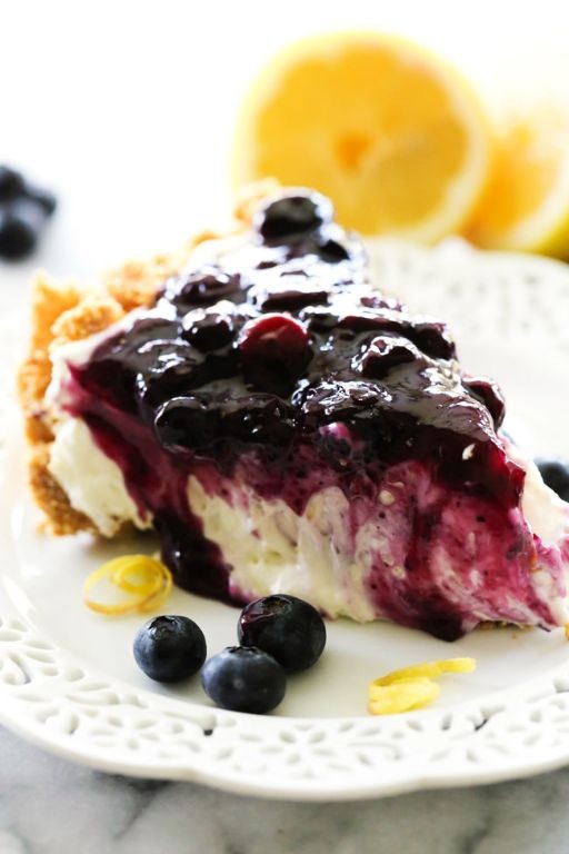 Lemon Blueberry Cream Cheese Jello Pie