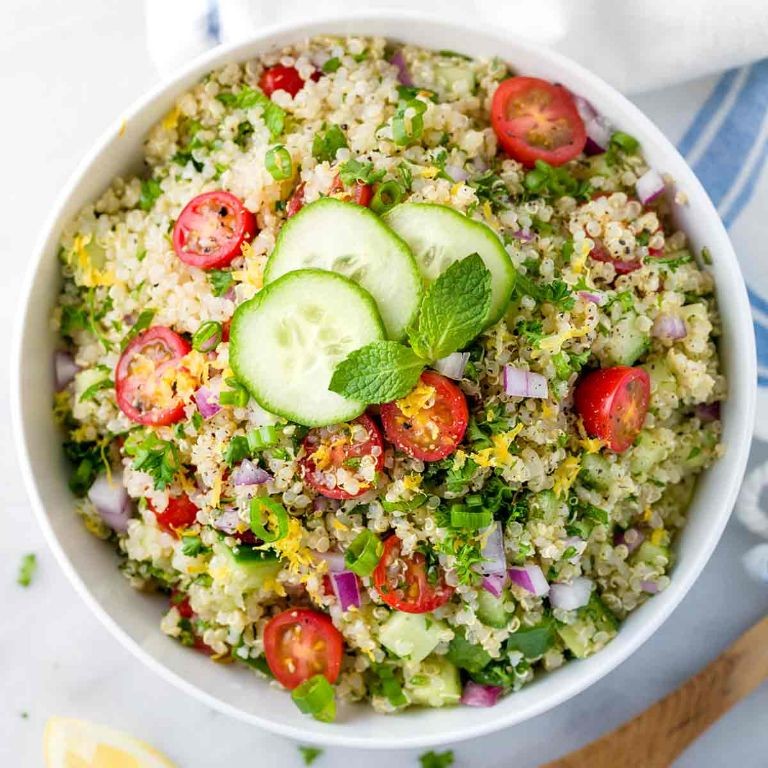 Lemon Garlic Quinoa Tabouli