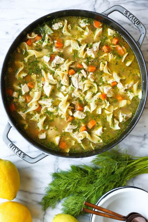 Lemon Herb Chicken Breast Noodle Soup