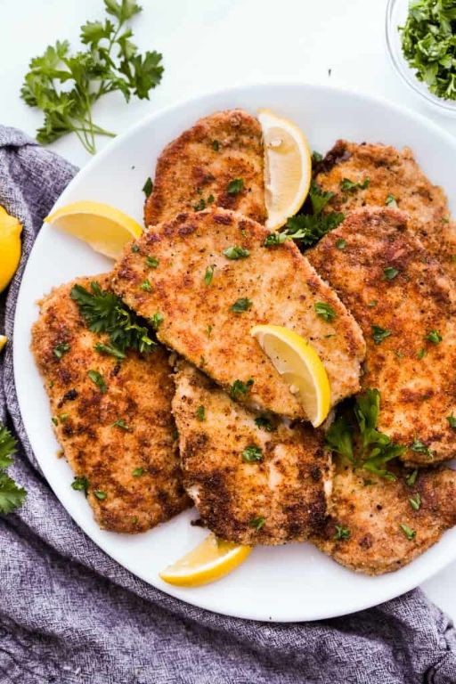 Lemon Thyme and Parmesan Crusted Pork Chops