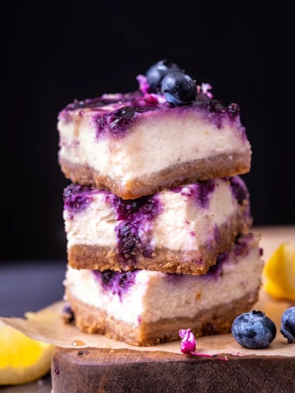 Lemon blueberry tofu cheesecake