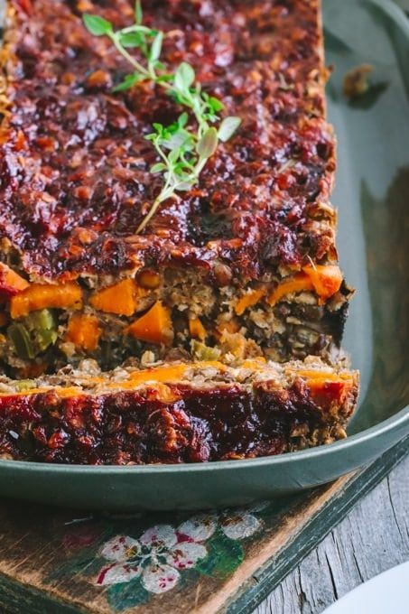 Lentil and Walnut Loaf with Maple Glaze