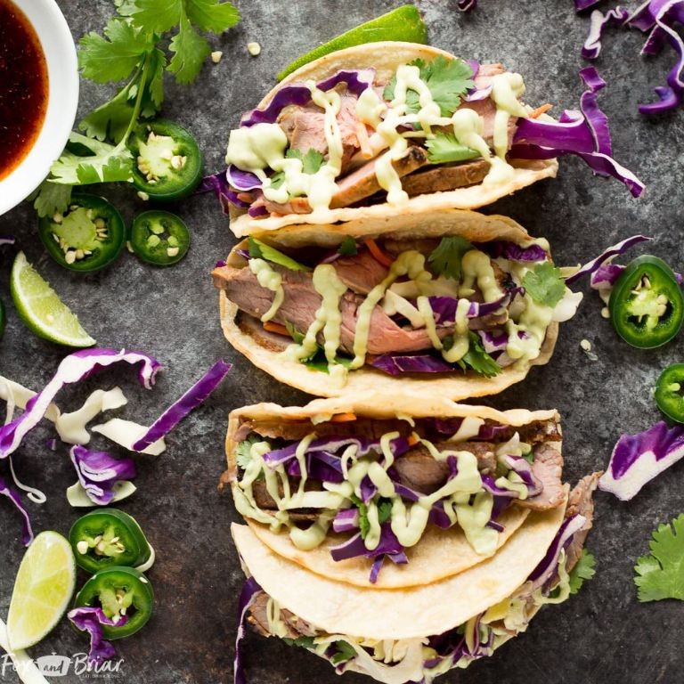 London Broil Tacos with Avocado Lime Crema