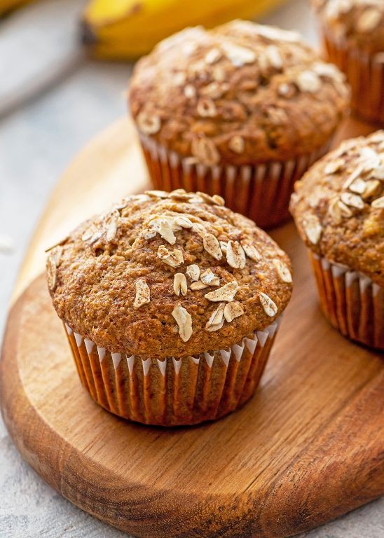 Low Fat Banana Oat Muffins