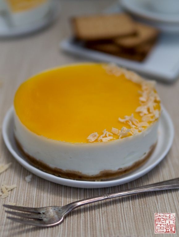 Mango Coconut Yogurt Cheesecake