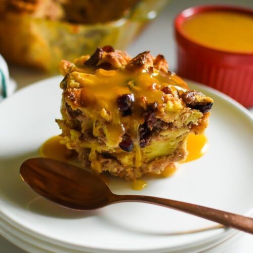 Maple Cranberry Bread Pudding