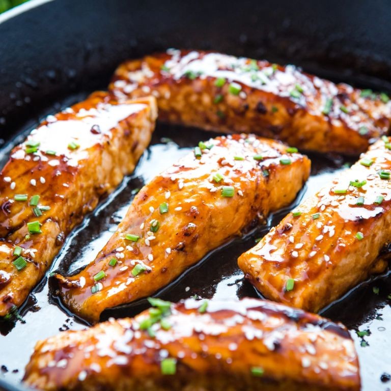 Maple Glazed Pan-Fried Salmon