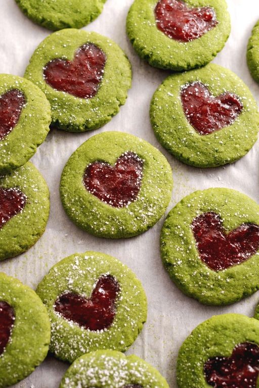 Matcha Green Tea Thumbprint Cookies