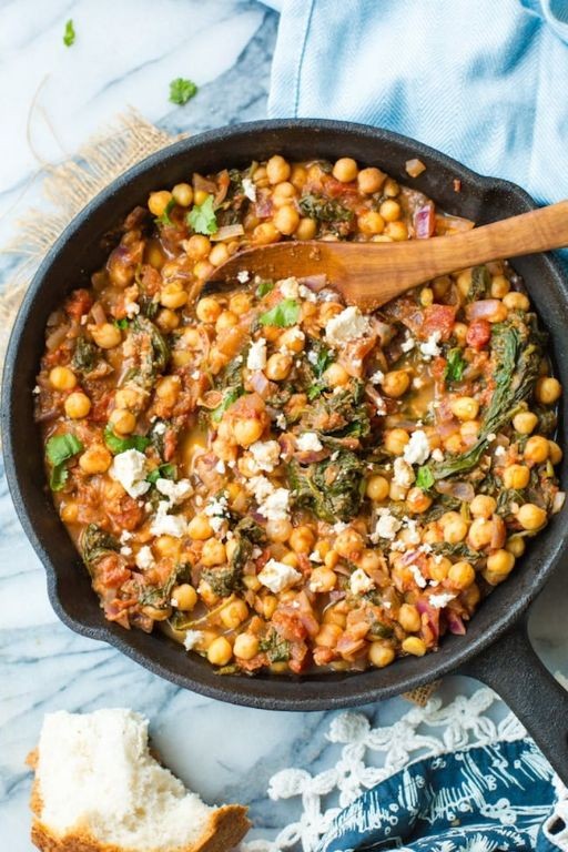 Mediterranean Chickpea Soup with Spinach and Feta