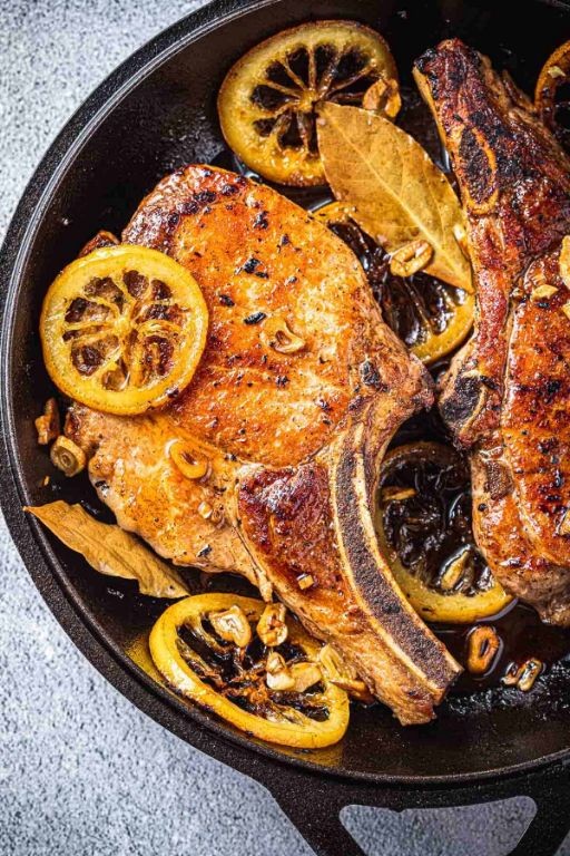 Mediterranean Olive and Lemon Pork Chops