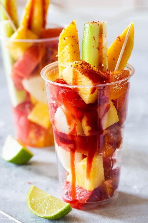 Mexican Fruit Cocktail with Chili Powder