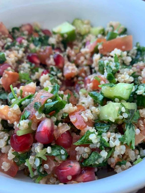 Minty Quinoa Tabouli with Pomegranate