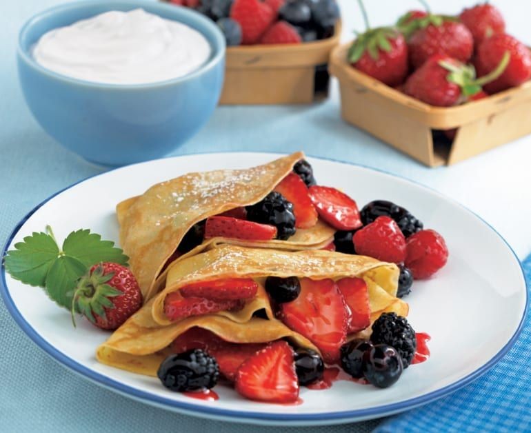 Mixed Berry Pie Filling Crepes