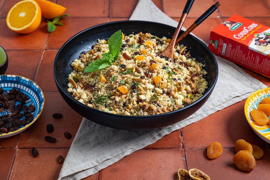 Moroccan Couscous with Dried Figs and Walnuts