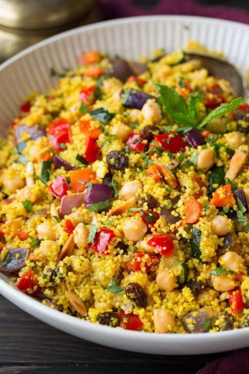 Moroccan Vegetable Couscous with Chickpeas