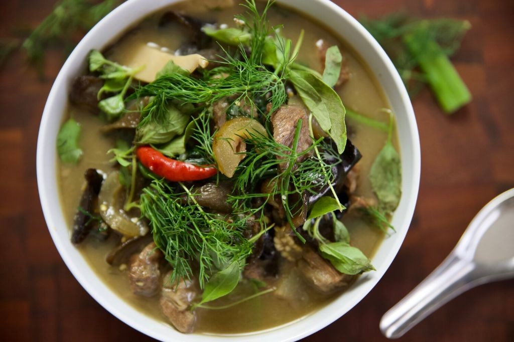 Or Lam (Lao Herb Stew with Meat and Vegetables)