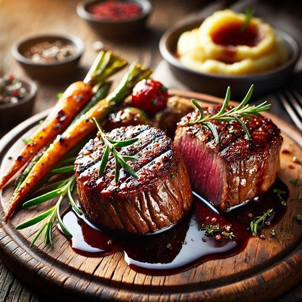 Pan-Seared Elk Medallions with Red Wine Sauce