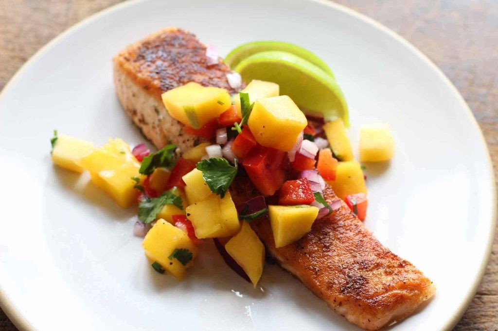 Pan-Seared Salmon with Mango Salsa