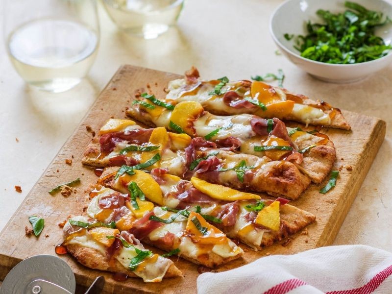 Peach and Prosciutto Flatbread