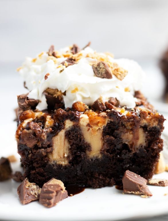 Peanut Butter Pudding Poke Cake
