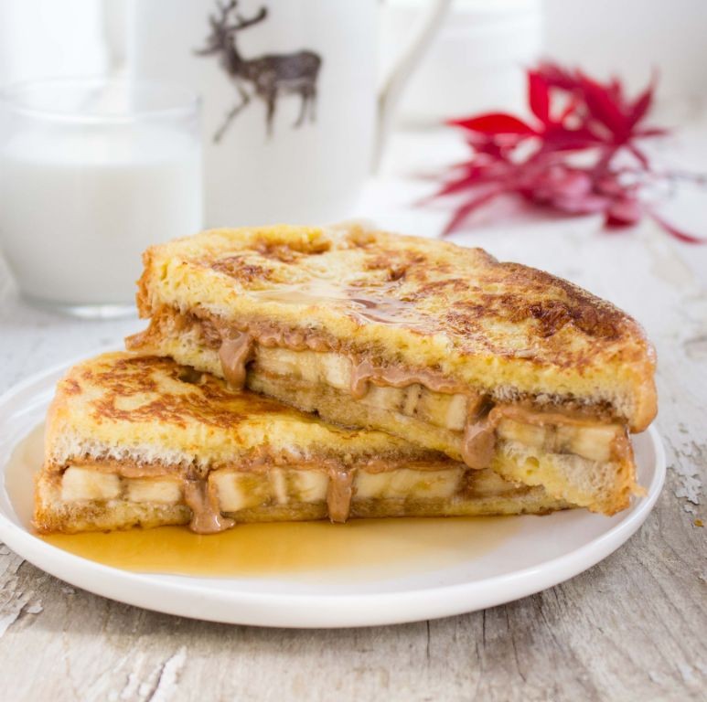 Peanut Butter and Banana Stuffed French Toast