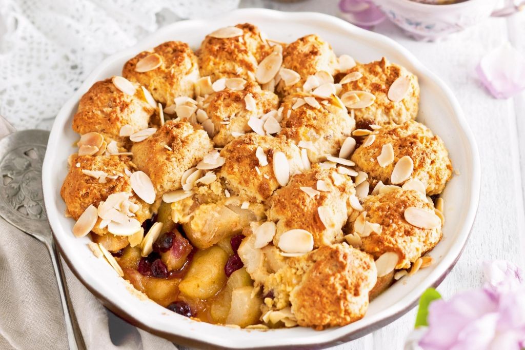 Pear Cobbler with Ginger and Walnuts