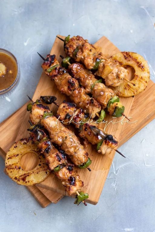 Pineberry Glazed Chicken Skewers