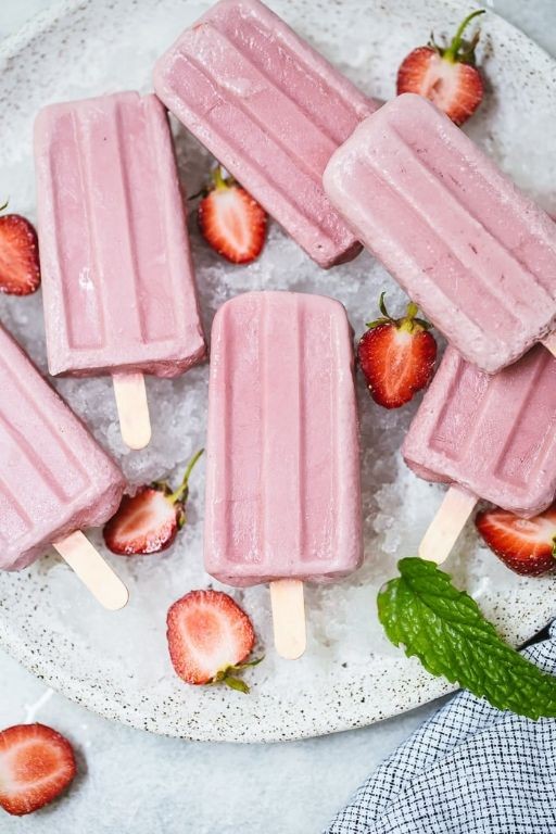 Pineberry Popsicles with Coconut Milk