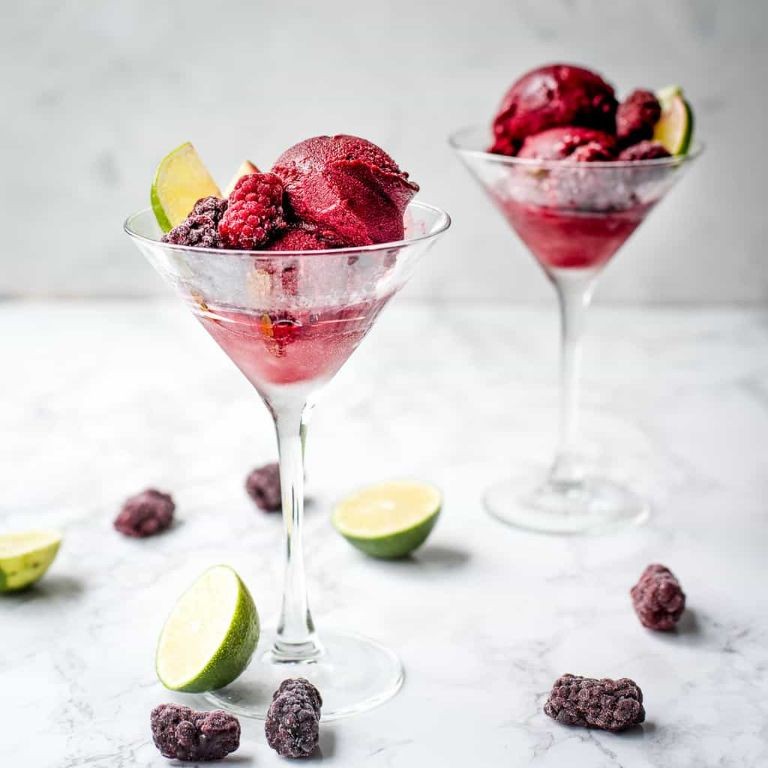 Pineberry Sorbet with Lime Zest