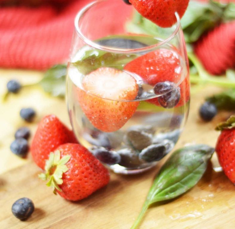 Pineberry and Basil Infused Water