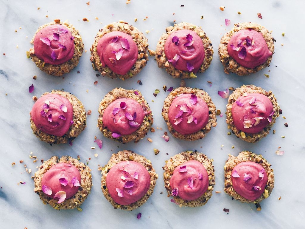 Pistachio Rosewater Thumbprint Cookies
