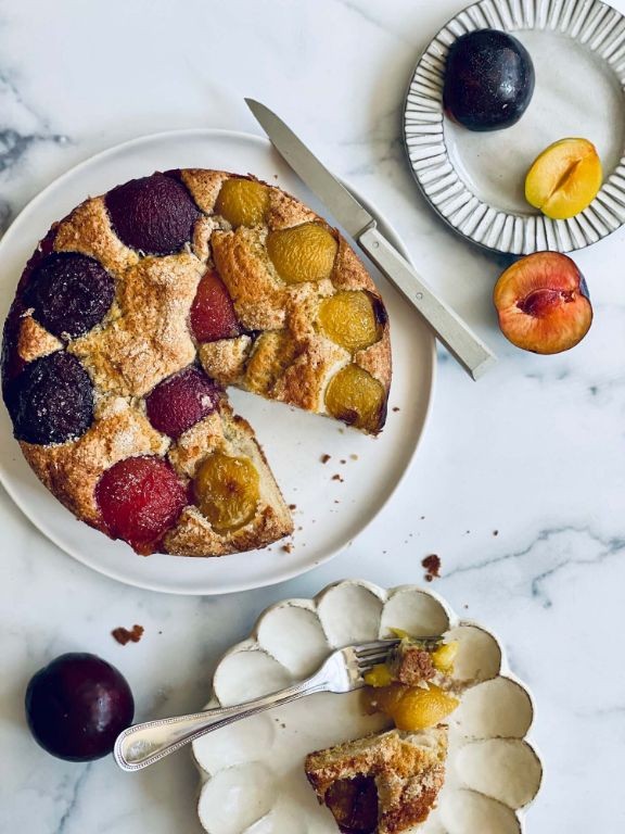 Plum Cardamom Yogurt Bread