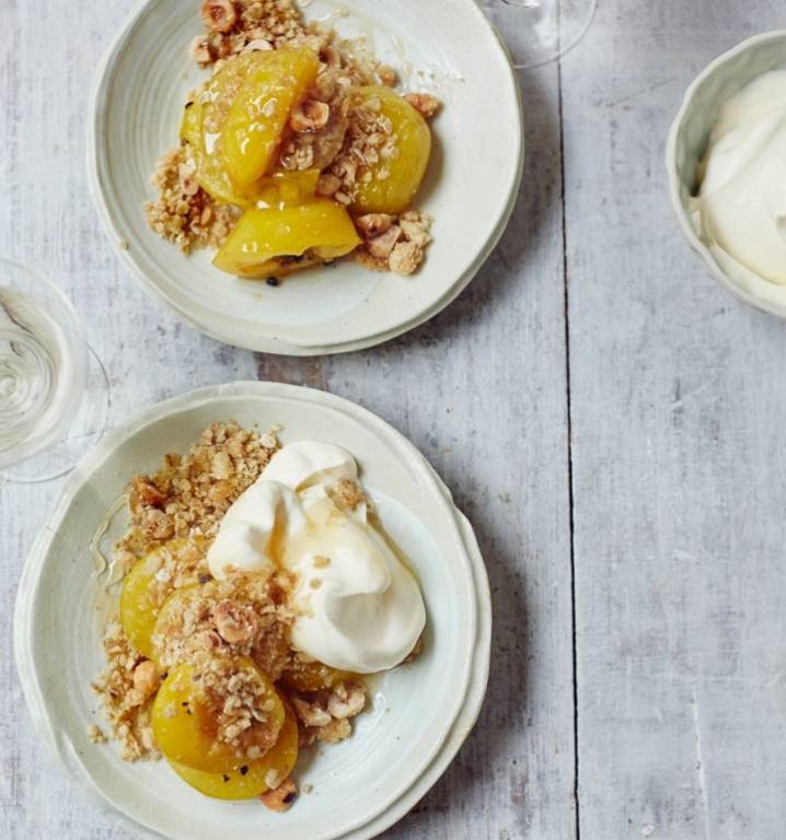 Plum Cobbler with Cardamom Whipped Cream