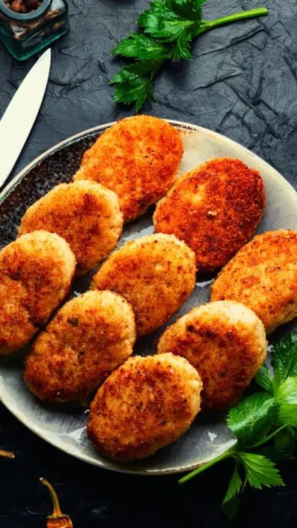 Poha Cutlet with Mint Chutney