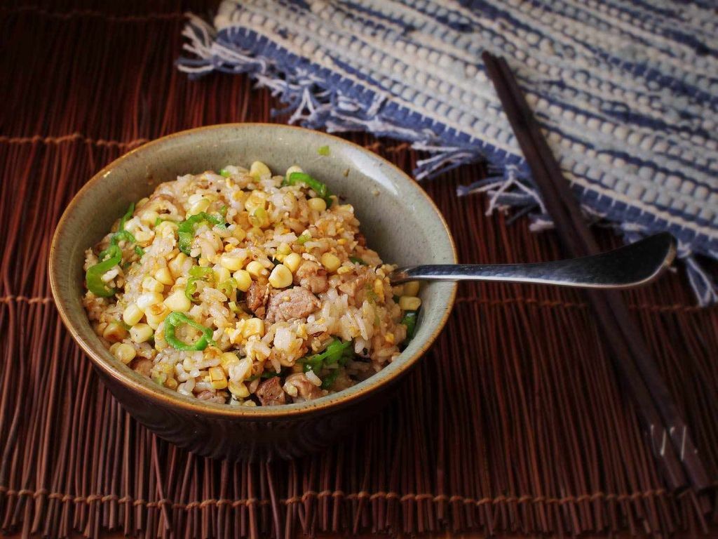 Pork Belly Fried Rice with Shishito Peppers