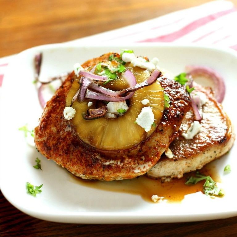 Pork Chops with Brown Sugar and Pineapple