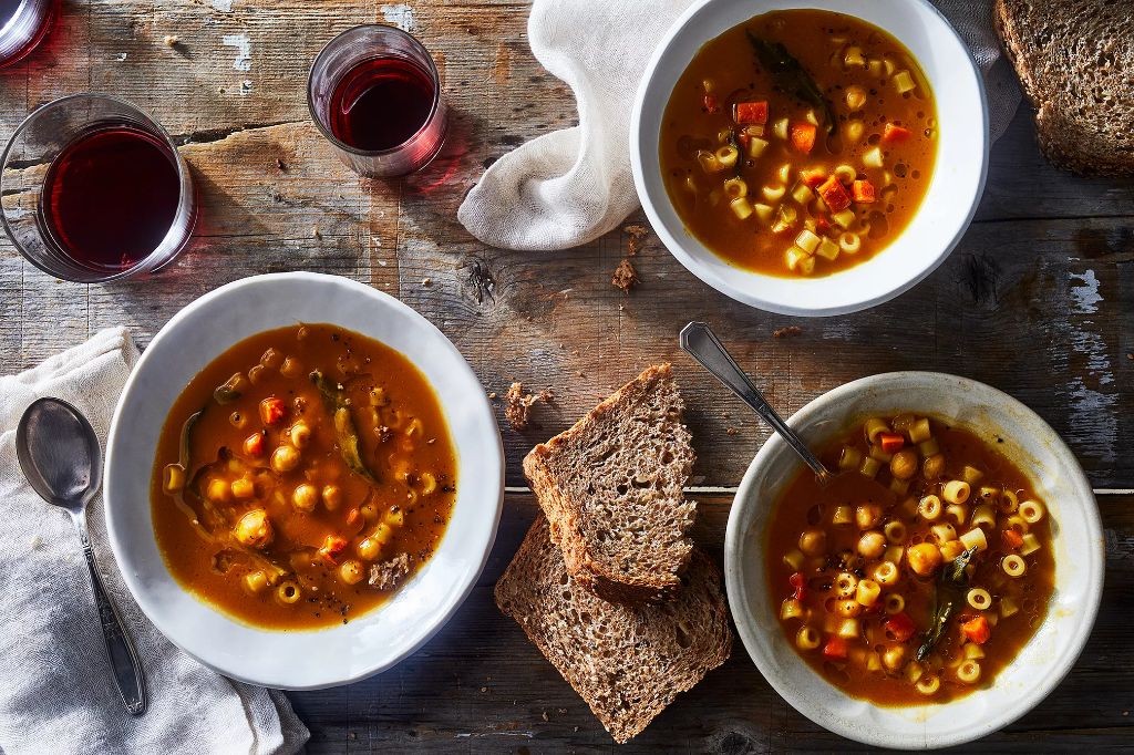 Pumpkin Chickpea Soup with Sage Brown Butter