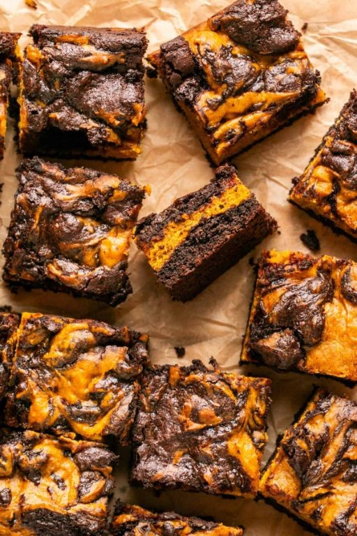 Pumpkin Chocolate Swirl Brownies
