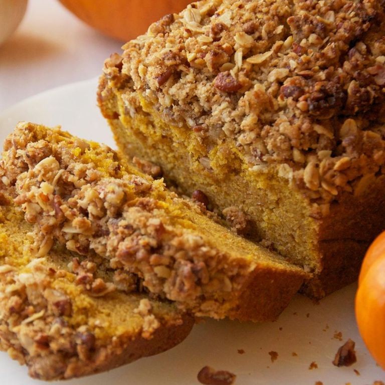 Pumpkin Spice Bread with Walnut Streusel