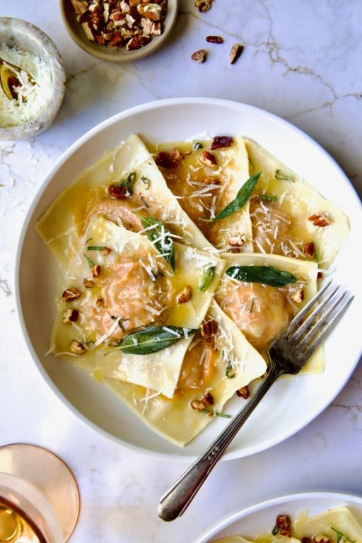 Pumpkin and Sage Ravioli with Cashew Cream