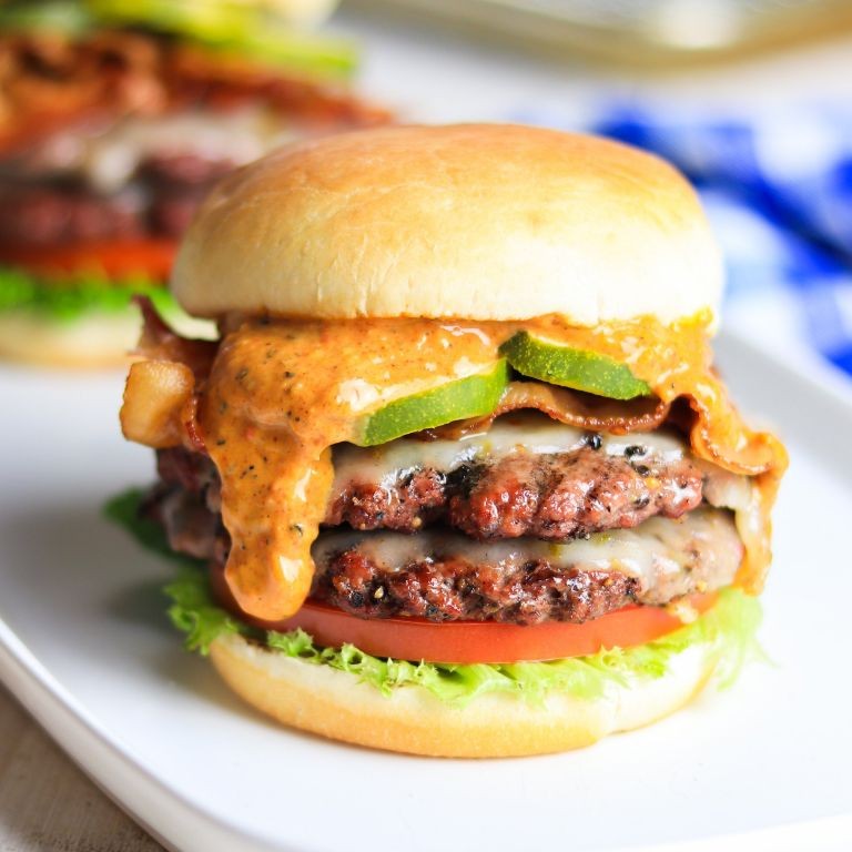 Quesabirria Burger with Spicy Mayo