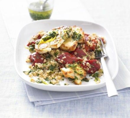 Quinoa Tabouli with Grilled Halloumi