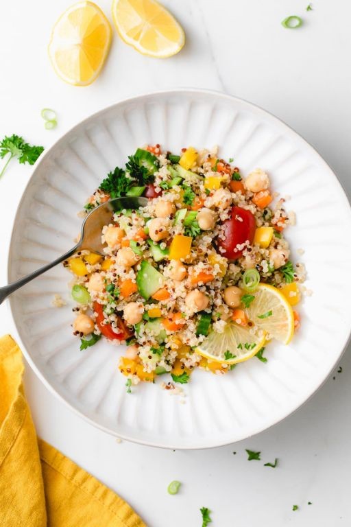 Quinoa and Chickpea Salad with Lemon Dressing