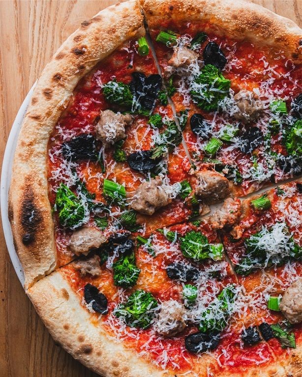 Rapini and Italian Sausage Pizza