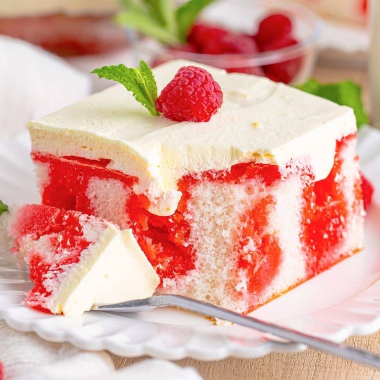 Raspberry Pudding Poke Cake