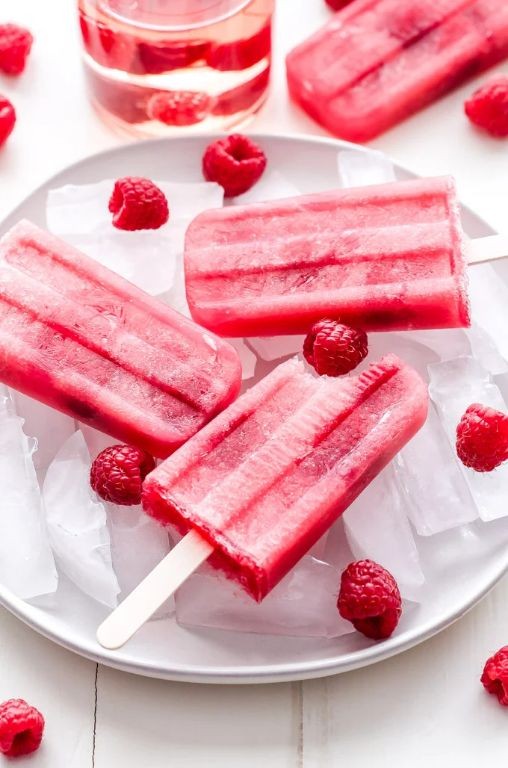 Raspberry Rose Popsicles